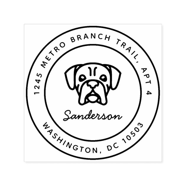pitbull terrier return address custom rubber stamp